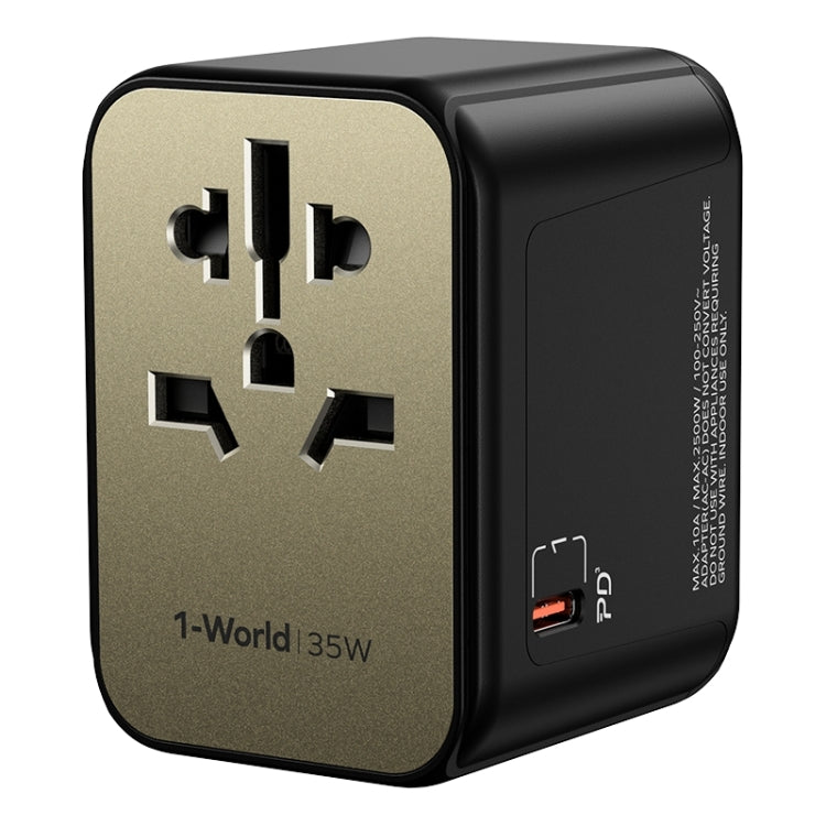 MOMAX 1-World UA9 PD 35W Fast Charger Power Adapter (Gold) - USB Charger by MOMAX | Online Shopping UK | buy2fix