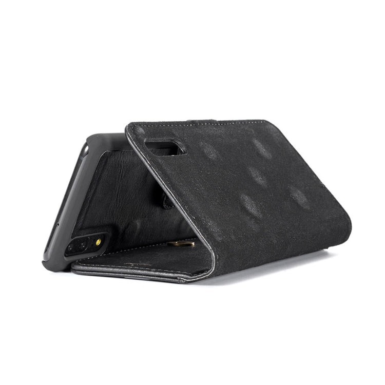 Crazy Horse Texture Flip Detachable Magnetic Leather Case for Huawei P20, with Holder & Card Slots & Wallet (Black) - Huawei Cases by DG.MING | Online Shopping UK | buy2fix