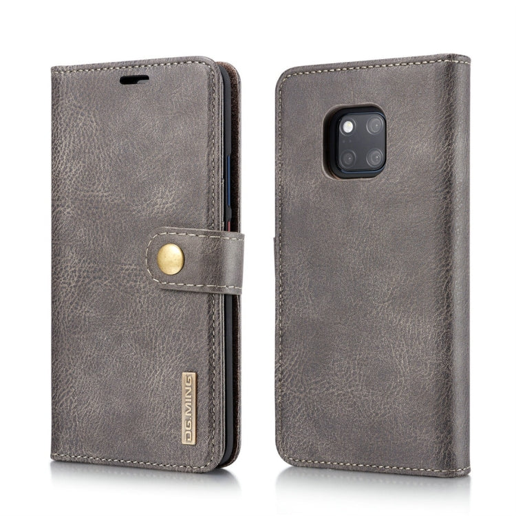 DG.MING Crazy Horse Texture Flip Detachable Magnetic Leather Case for Huawei Mate 20 Pro, with Holder & Card Slots & Wallet (Grey) - Huawei Cases by DG.MING | Online Shopping UK | buy2fix