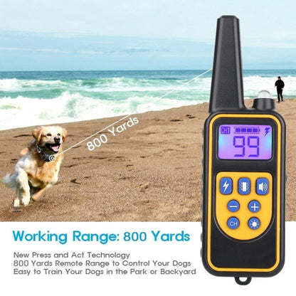 880-2 800 Yards Rechargeable Remote Control Collar Dog Training Device Anti Barking Device(Black Black) - Training Aids by buy2fix | Online Shopping UK | buy2fix