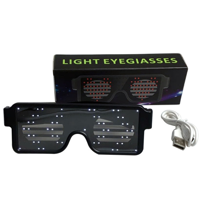 Night Club Bar Disco LED Light Emitting Glasses Festival Party USB Charging Shutter Dynamic Flash Glasses (Red) - Glow Party Supplies by buy2fix | Online Shopping UK | buy2fix