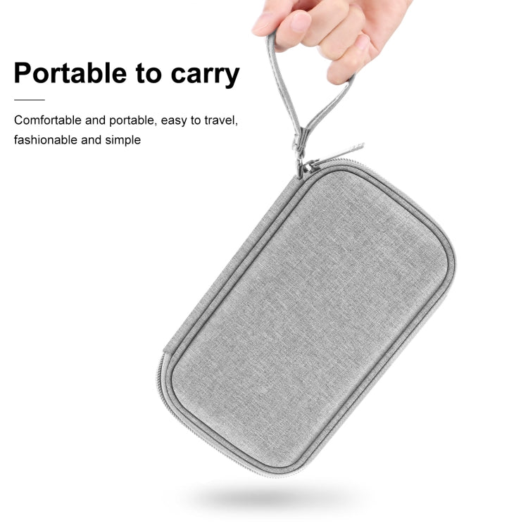 HAWEEL Electronic Organizer Storage Bag for Cellphones, Power Bank, Cables, Mouse, Earphones(Grey) - Digital Storage Bag by HAWEEL | Online Shopping UK | buy2fix