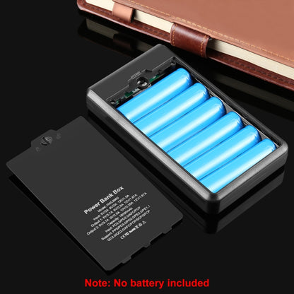 HAWEEL DIY 6 x 18650 Battery 24W Fast Charge Power Bank Box Case with Display, Not Include Battery (Black) - Power Bank Box by HAWEEL | Online Shopping UK | buy2fix