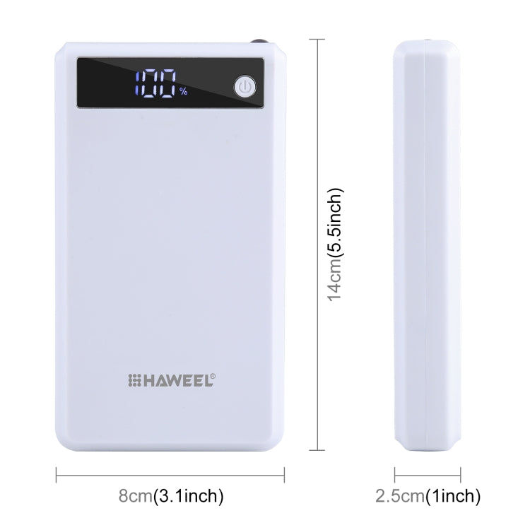 HAWEEL DIY 6 x 18650 Battery 24W Fast Charge Power Bank Box Case with Display, Not Include Battery (White) - Power Bank Box by HAWEEL | Online Shopping UK | buy2fix