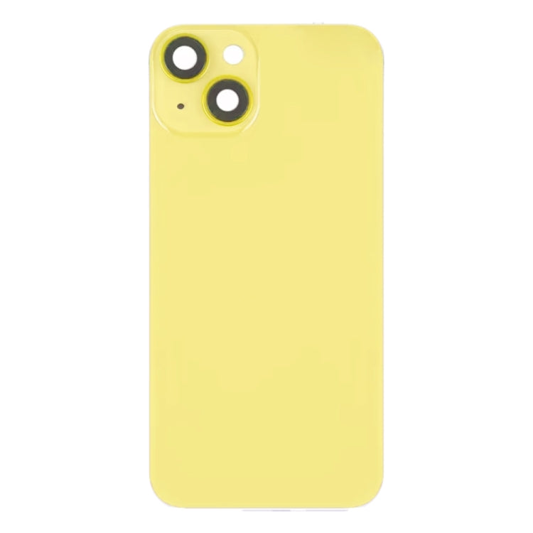 For iPhone 14 Glass Battery Back Cover with Flash Bracket + Wireless Charging Module(Yellow) - Back Cover by buy2fix | Online Shopping UK | buy2fix