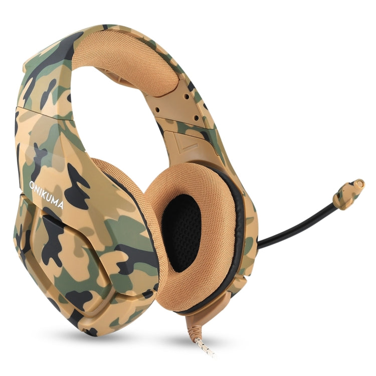 ONIKUMA K1-B Deep Bass Noise Canceling Camouflage Gaming Headphone with Microphone(Yellow) - Multimedia Headset by ONIKUMA | Online Shopping UK | buy2fix