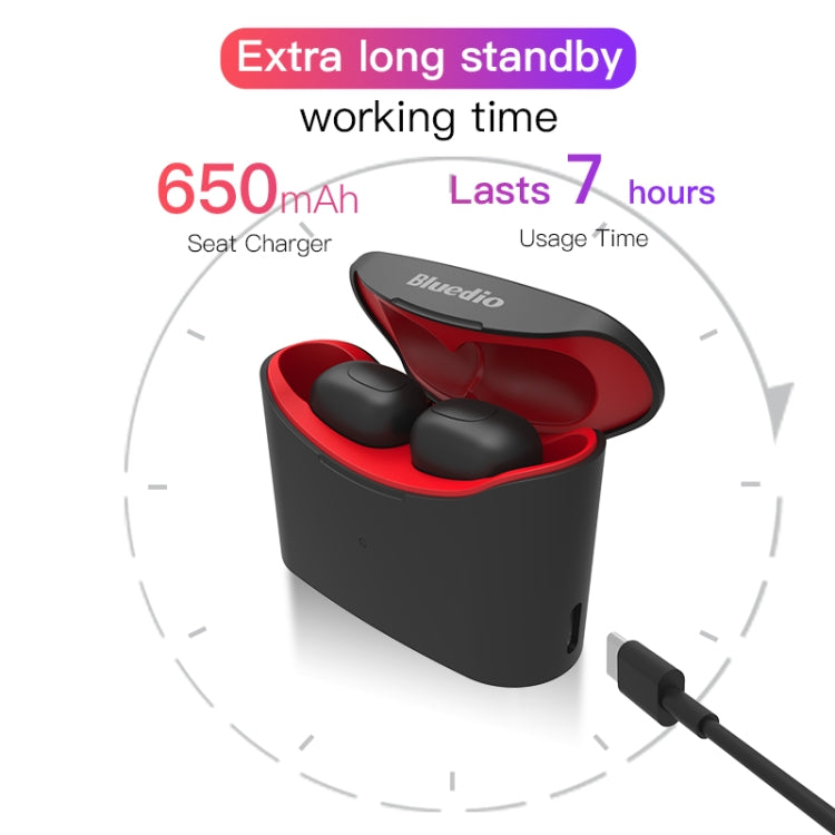 Bluedio TWS T-elf Bluetooth Version 5.0 In-Ear Bluetooth Headset with Headphone Charging Cabin(Black) - TWS Earphone by Bluedio | Online Shopping UK | buy2fix