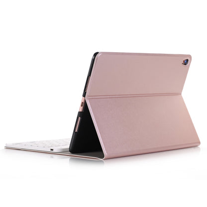 A09 Bluetooth 3.0 Ultra-thin ABS Detachable Bluetooth Keyboard Leather Tablet Case for iPad Air / Pro 10.5 inch (2019), with Holder (Rose Gold) - For iPad Pro by buy2fix | Online Shopping UK | buy2fix