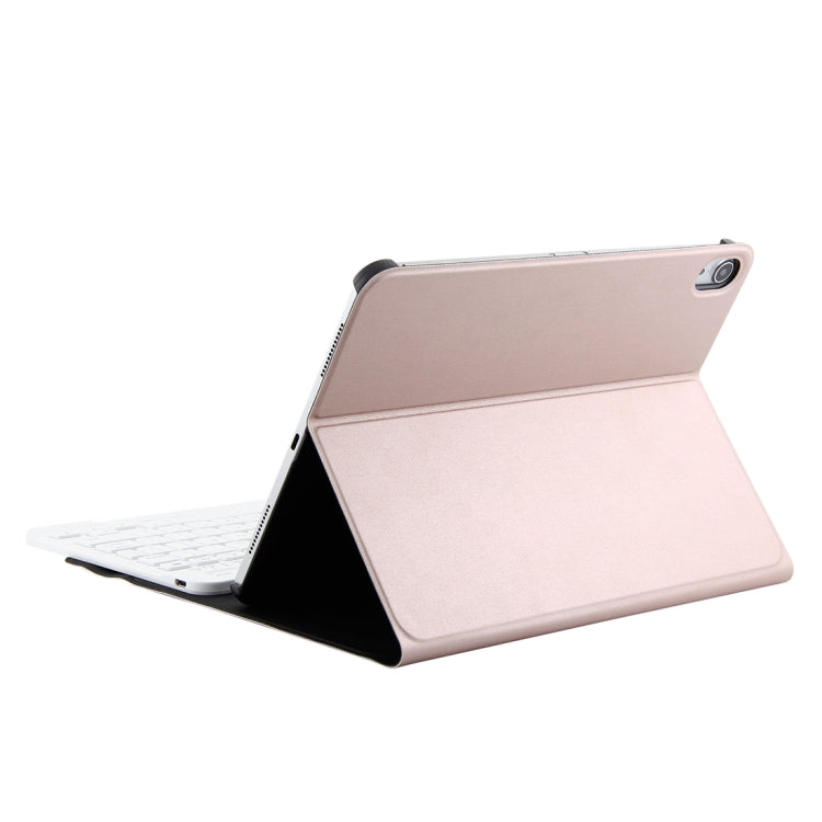 1130B Detachable Bluetooth 3.0 ABS Brushed Texture Keyboard + Lambskin Texture Leather Tablet Case for iPad Pro 11 inch (2018), with Three-gear Adjustment / Magnetic / Sleep Function(Pink) - For iPad Pro by buy2fix | Online Shopping UK | buy2fix