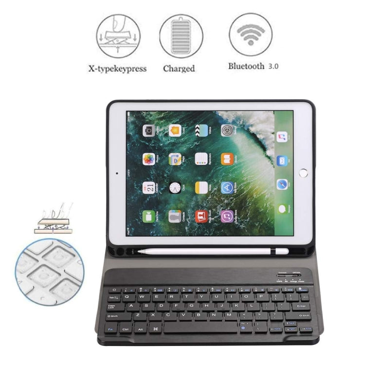 Detachable Bluetooth Keyboard + Horizontal Flip Leather Tablet Case with Holder & Pencil Holder for iPad Pro 9.7 inch, iPad Air, iPad Air 2, iPad 9.7 inch (2017), iPad 9.7 inch (2018) (Black) - For iPad Pro by buy2fix | Online Shopping UK | buy2fix