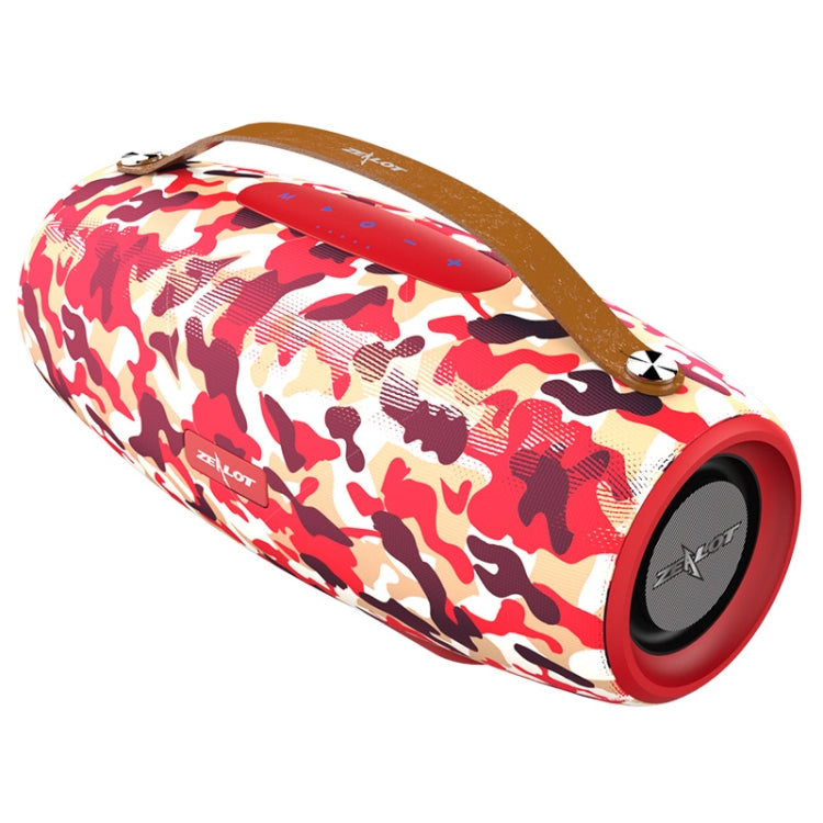 ZEALOT S27 Multifunctional Bass Wireless Bluetooth Speaker, Built-in Microphone, Support Bluetooth Call & AUX & TF Card & 1x93mm + 2x66mm Speakers(Camouflage Red) - Desktop Speaker by ZEALOT | Online Shopping UK | buy2fix