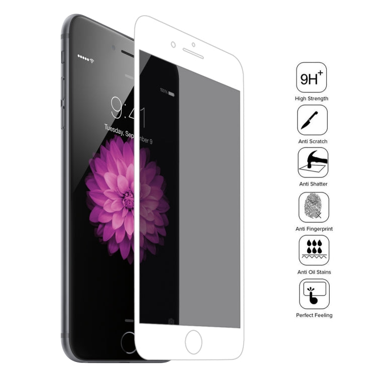 9H 6D Anti-peep Tempered Glass Film for iPhone SE 2020 / 8 / 7(White) - iPhone 8 & 7 Tempered Glass by buy2fix | Online Shopping UK | buy2fix