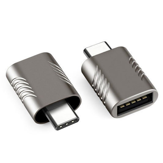 2 PCS SBT-148 USB-C / Type-C Male to USB 3.0 Female Zinc Alloy Adapter(Cosmic Grey) - Converter & Adapter by buy2fix | Online Shopping UK | buy2fix