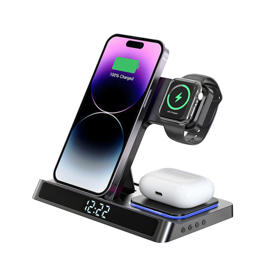 WIWU Wi-W006 5 in 1 15W Wireless Charger (Black) - Wireless Charger by WIWU | Online Shopping UK | buy2fix