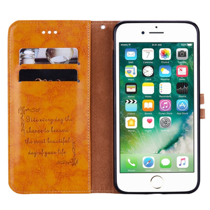 For iPhone 8 Plus & 7 Plus Business Style Oil Wax Texture Horizontal Flip Leather Case with Holder & Card Slots & Wallet (Yellow) - More iPhone Cases by buy2fix | Online Shopping UK | buy2fix