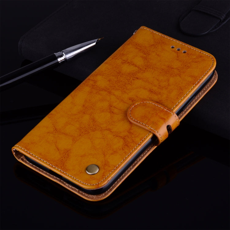 For iPhone 8 Plus & 7 Plus Business Style Oil Wax Texture Horizontal Flip Leather Case with Holder & Card Slots & Wallet (Yellow) - More iPhone Cases by buy2fix | Online Shopping UK | buy2fix