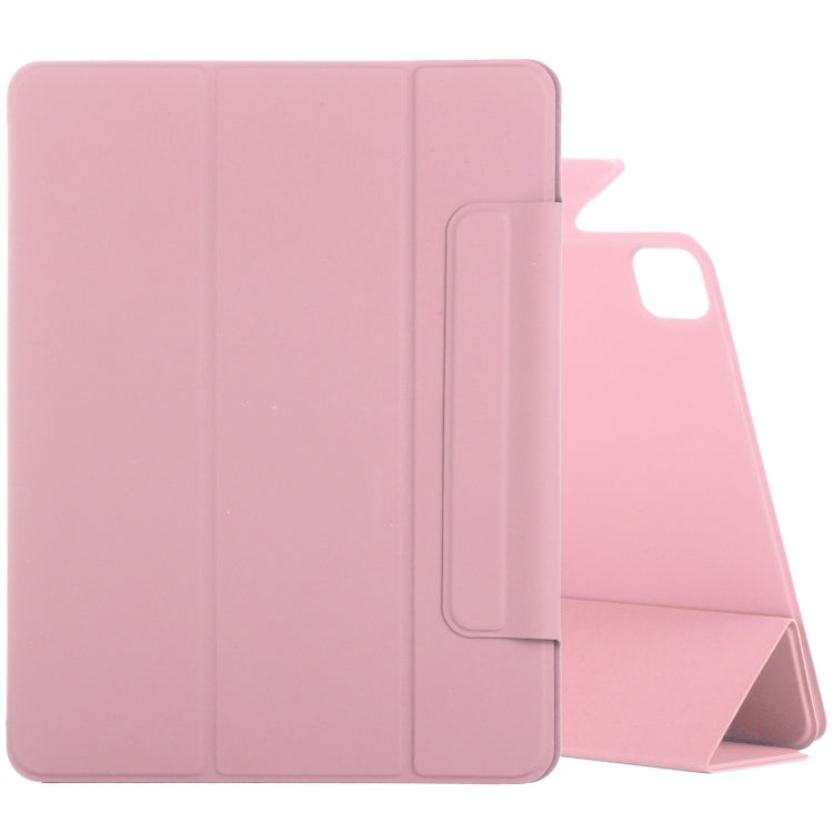 For iPad Air 13 2024 / Pro 12.9 2020 Double-sided Magnetic Flip PU Leather Tablet Case With Holder & Sleep / Wake-up Function(Light Pink) - iPad Pro 12.9 (2020) Cases by buy2fix | Online Shopping UK | buy2fix