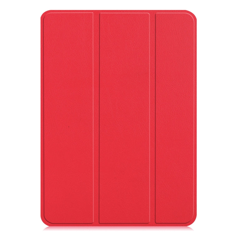 Custer Texture Horizontal Flip PU Leather Case for iPad Air 13 2024 / iPad Pro 12.9 inch (2018), with Three-folding Holder & Sleep / Wake-up Function(Red) - iPad Pro 12.9 (2018) Cases by buy2fix | Online Shopping UK | buy2fix