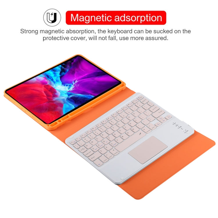 TG11BC Detachable Bluetooth Pink Keyboard Microfiber Leather Tablet Case for iPad Pro 11 inch (2020), with Touchpad & Pen Slot & Holder (Orange) - For iPad Pro by buy2fix | Online Shopping UK | buy2fix