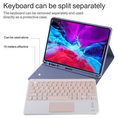 TG11BC Detachable Bluetooth Pink Keyboard Microfiber Leather Tablet Case for iPad Pro 11 inch (2020), with Touchpad & Pen Slot & Holder (Purple) - For iPad Pro by buy2fix | Online Shopping UK | buy2fix