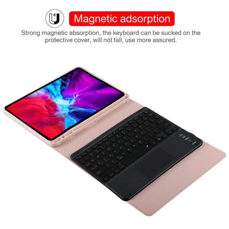 TG11BCS Detachable Bluetooth Black Keyboard Microfiber Leather Tablet Case for iPad Pro 11 inch (2020), with Backlight & Touchpad & Pen Slot & Holder (Pink) - For iPad Pro by buy2fix | Online Shopping UK | buy2fix