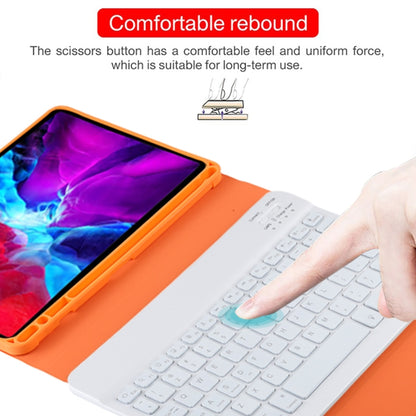 TG11BS Detachable Bluetooth White Keyboard Microfiber Leather Tablet Case for iPad Pro 11 inch (2020), with Backlight & Pen Slot & Holder (Orange) - For iPad Pro by buy2fix | Online Shopping UK | buy2fix