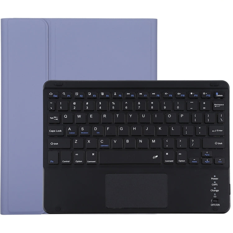 TG109BC Detachable Bluetooth Black Keyboard + Microfiber Leather Tablet Case for iPad Air 2020, with Touch Pad & Pen Slot & Holder (Purple) - For iPad Air by buy2fix | Online Shopping UK | buy2fix