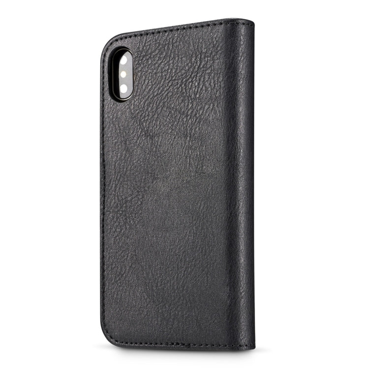 For iPhone X / XS DG.MING  Crazy Horse Texture Horizontal Flip Detachable Magnetic Protective Case with Holder & Card Slots & Wallet(Black) - More iPhone Cases by DG.MING | Online Shopping UK | buy2fix