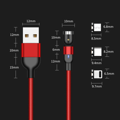 1m 2A Output 3 in 1 USB to 8 Pin + USB-C / Type-C + Micro USB Nylon Braided Rotate Magnetic Charging Cable (Purple) - Charging Cable & Head by buy2fix | Online Shopping UK | buy2fix