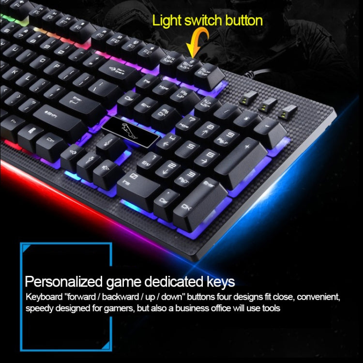 ZGB G20 1600 DPI Professional Wired Glowing Mechanical Feel Suspension Keyboard + Optical Mouse Kit for Laptop, PC(White) - Wired Keyboard by buy2fix | Online Shopping UK | buy2fix