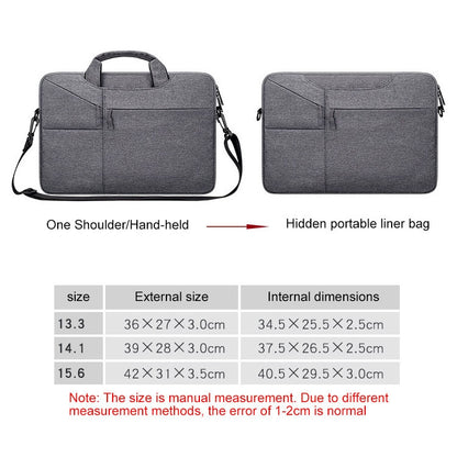 ST02S Waterproof Tear Resistance Hidden Portable Strap One-shoulder Handbag for 15.6 inch Laptops, with Suitcase Belt(Dark Gray) - 15.6 - 17 inch by buy2fix | Online Shopping UK | buy2fix