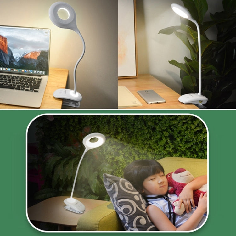 TGX-770 3-grade Brightness Touch Dimmer LED Desk Lamp, 28 LEDs Flexible Goose Neck Hollow Ring Design Eye Protection Light with Clip & Small Night Light Function - Desk Lamps by buy2fix | Online Shopping UK | buy2fix