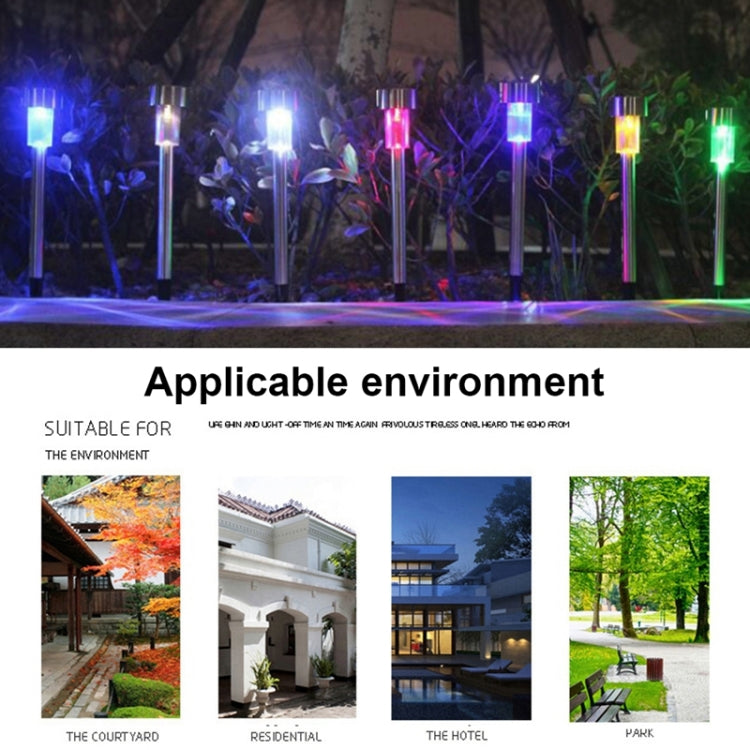 10 PCS Solar Energy Outdoor Lawn Lamp Stainless Steel IP65 Waterproof LED Decorative Garden Light (Colorful Light) - Solar Lights by buy2fix | Online Shopping UK | buy2fix