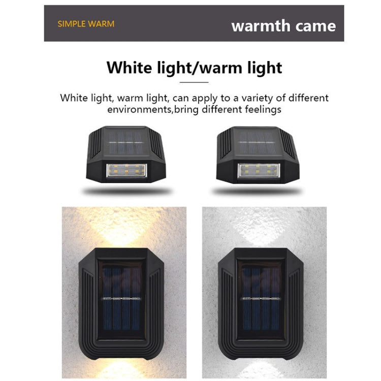 6 LED Solar Wall Lamp Outdoor Decorative Garden Up And Down Light (White Light) - Solar Lights by buy2fix | Online Shopping UK | buy2fix