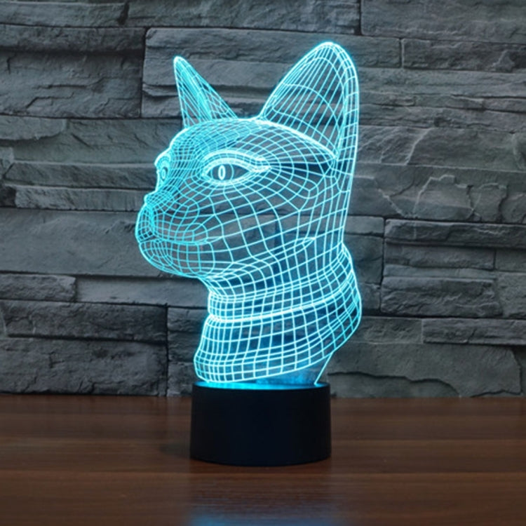 Side Face Cat Style 3D Touch Switch Control LED Light , 7 Color Discoloration Creative Visual Stereo Lamp Desk Lamp Night Light - Novelty Lighting by buy2fix | Online Shopping UK | buy2fix