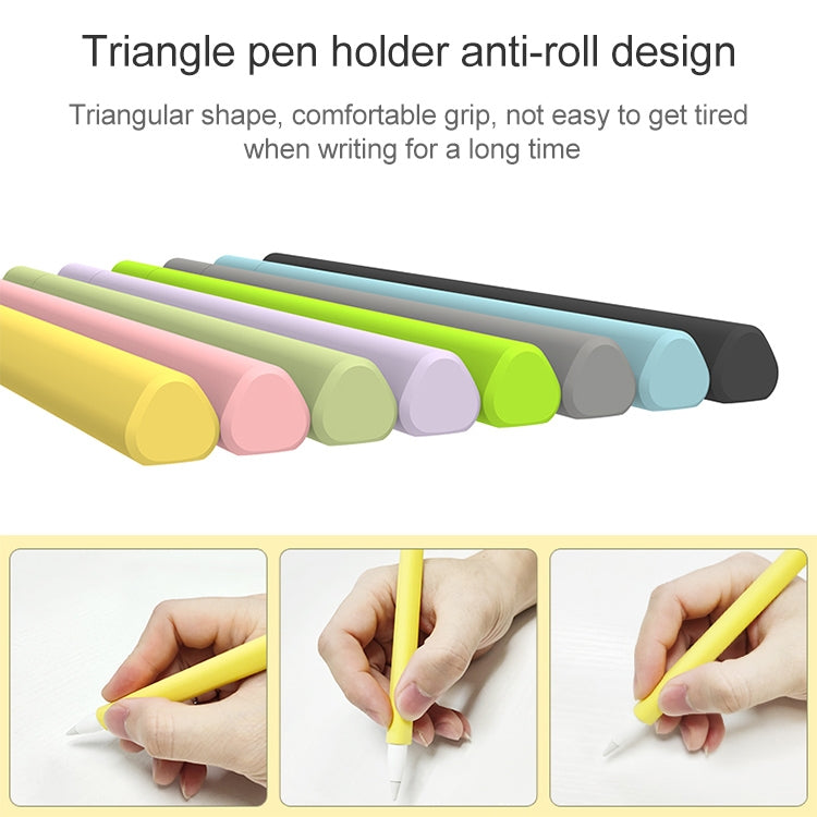 LOVE MEI For Apple Pencil 2 Triangle Shape Stylus Pen Silicone Protective Case Cover(Yellow) - Pencil Accessories by LOVE MEI | Online Shopping UK | buy2fix