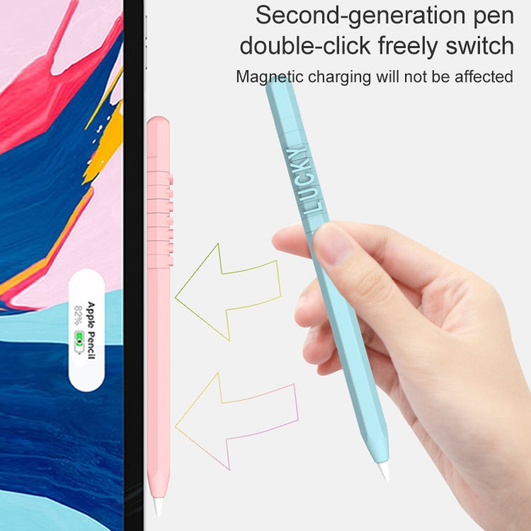 LOVE MEI For Apple Pencil 1 Number Letter Design Stylus Pen Silicone Protective Case Cover(Green) - Pencil Accessories by LOVE MEI | Online Shopping UK | buy2fix