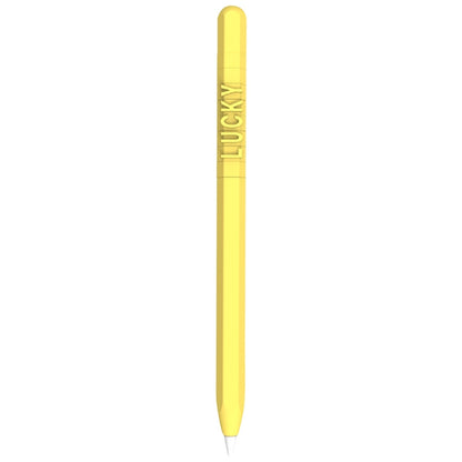 LOVE MEI For Apple Pencil 1 Number Letter Design Stylus Pen Silicone Protective Case Cover(Yellow) - Pencil Accessories by LOVE MEI | Online Shopping UK | buy2fix