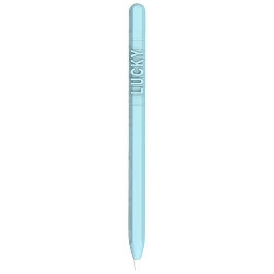 LOVE MEI For Apple Pencil 2 Number Letter Design Stylus Pen Silicone Protective Case Cover (Blue) - Pencil Accessories by LOVE MEI | Online Shopping UK | buy2fix