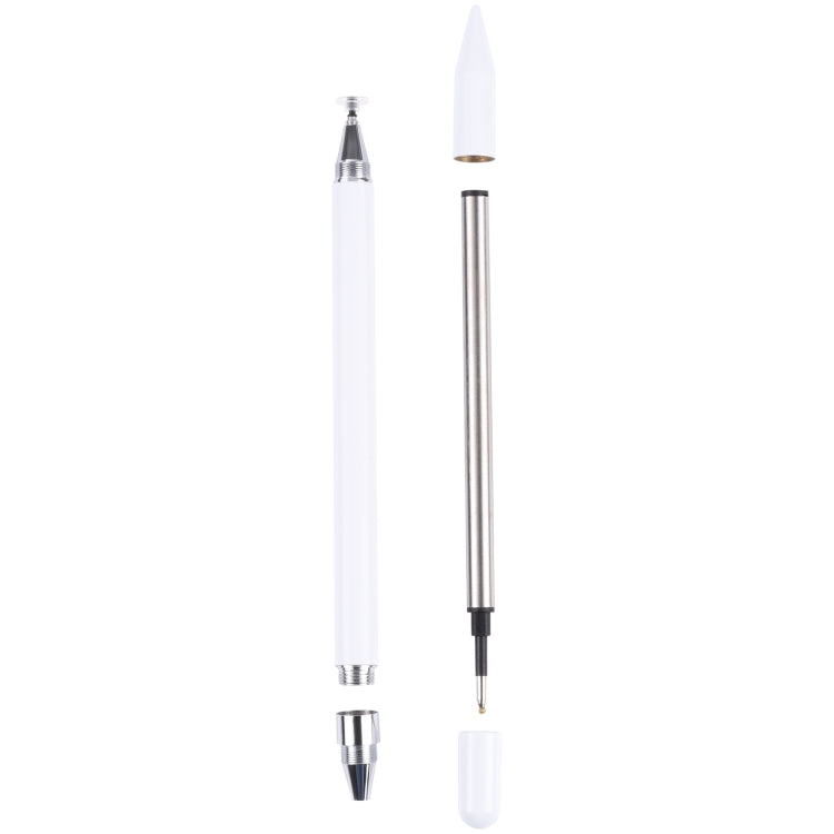 Pt360 2 in 1 Universal Silicone Disc Nib Stylus Pen with Common Writing Pen Function (White) - Stylus Pen by buy2fix | Online Shopping UK | buy2fix