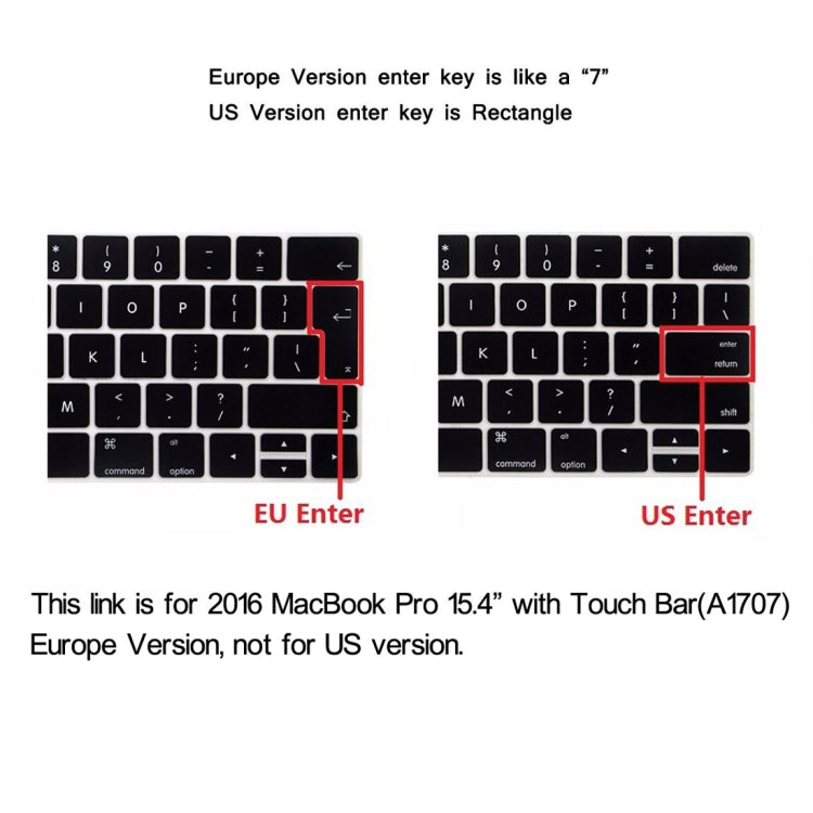 ENKAY Hat-Prince 2 in 1 Crystal Hard Shell Plastic Protective Case + Europe Version Ultra-thin TPU Keyboard Protector Cover for 2016 MacBook Pro 15.4 Inch with Touch Bar (A1707) (Transparent) - MacBook Pro Cases by ENKAY | Online Shopping UK | buy2fix