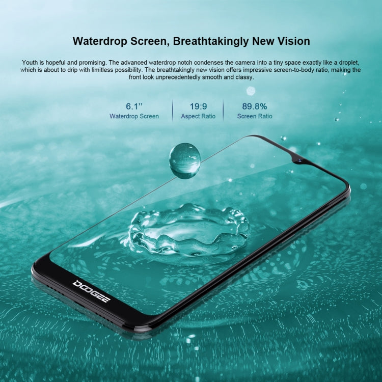 [HK Warehouse] DOOGEE Y8, 3GB+32GB, Dual Back Cameras, Face ID & DTouch Fingerprint,  6.1 inch Water-drop Screen Android 9.0 MTK6739 Quad Core up to 1.5GHz, Network: 4G,  OTA, Dual SIM(Midnight Black) - DOOGEE by DOOGEE | Online Shopping UK | buy2fix