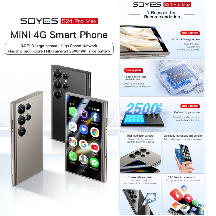 SOYES S24 Pro Max, 2GB+16GB, 3.0 inch Android 10.0 MTK6737M Quad Core, Bluetooth, WiFi, Network: 4G, Dual SIM, Support Google Play Store (Grey) - SOYES by SOYES | Online Shopping UK | buy2fix