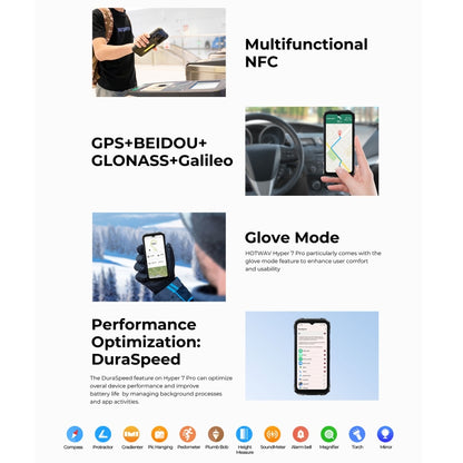 [HK Warehouse] HOTWAV Hyper 7 Pro Rugged Phone, 16GB+256GB, 10800mAh, 6.6 inch Android 14 MediaTek Dimensity 7050 5G, Network: 5G, OTG, NFC (Black) - Other by HOTWAV | Online Shopping UK | buy2fix