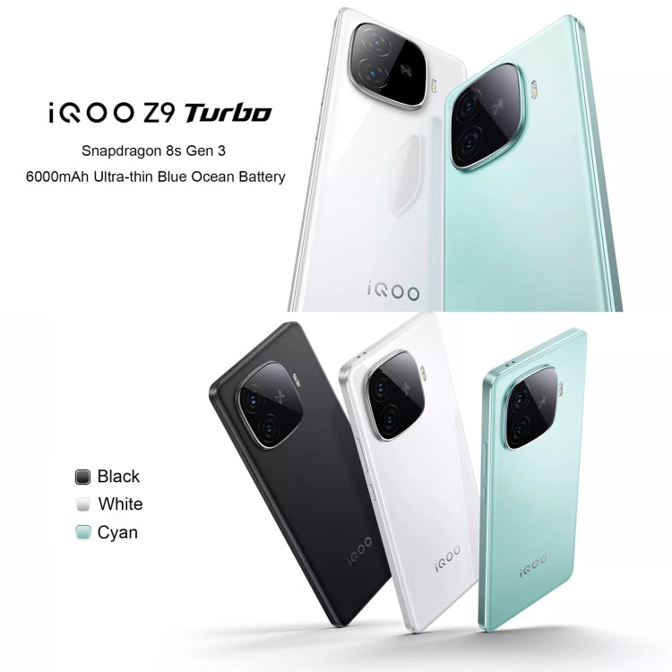 vivo iQOO Z9 Turbo, Dual Back Cameras, 16GB+512GB, Face ID Screen Fingerprint Identification, 6.78 inch Android 14.0 OriginOS 4 Snapdragon 8s Gen 3 Octa Core 3.0GHz, OTG, NFC, Network: 5G, Support Google Play (Mint Green) - vivo by vivo | Online Shopping UK | buy2fix