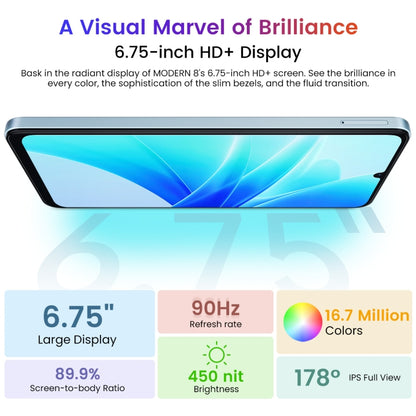 [HK Warehouse] Blackview Oscal MODERN 8, 8GB+128GB, Fingerprint  Identification, 6.75 inch Android 13 Unisoc T616 Octa Core up to 2.2GHz, Network: 4G, OTG(Tarnish) - Blackview by Blackview | Online Shopping UK | buy2fix