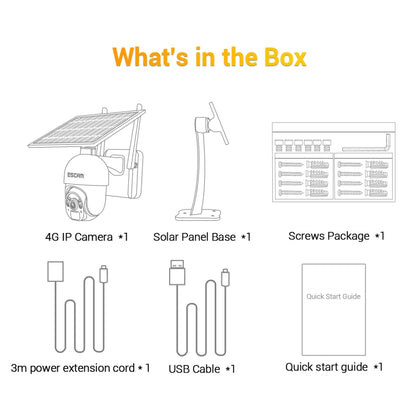 ESCAM QF450 HD 1080P 4G EU Version Solar Powered IP Camera with 128G Memory, Support Two-way Audio & PIR Motion Detection & Night Vision & TF Card - Dome Camera by ESCAM | Online Shopping UK | buy2fix