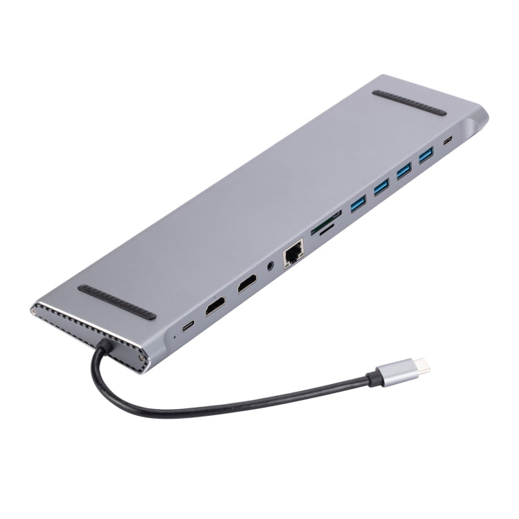 LS1094 12 in 1 Type-C to Dual HDMI Docking Station - USB HUB by buy2fix | Online Shopping UK | buy2fix