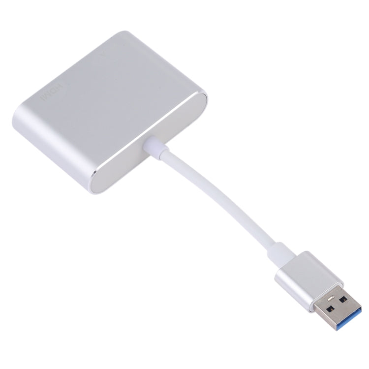 2 in 1 USB 3.0 to HDMI + VGA Adapter(Silver) - Cable & Adapters by buy2fix | Online Shopping UK | buy2fix