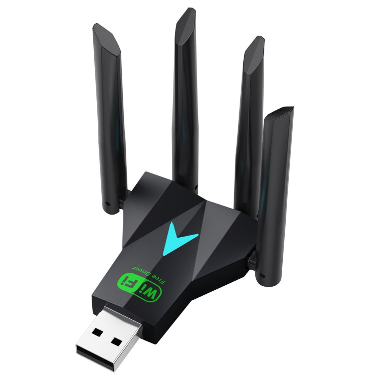 1300Mbps 5G Wireless Network Card Gigabit Dual Band Driver-free USB WiFi Receiver - USB Network Adapter by buy2fix | Online Shopping UK | buy2fix